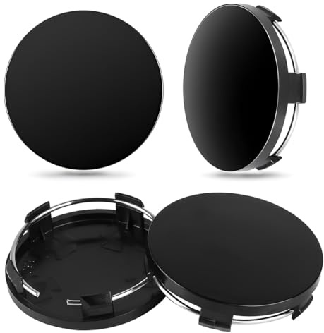 KEPYATI 4 Pièces Cache Moyeu 60Mm, Cache Moyeu Seat Universels, Enjoliveurs Centre De Roue De Voiture En Noir Compatible Mercedes Et Vw Et Audi (Od 60Mm Id 56Mm)