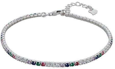 Akzent Armband Damen - Premium Armband Damen in Schwarz aus 925/- Silber, rhodiniert, 100% Wasserfest & Hautverträglich