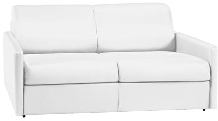 Vente-unique - Schlafsofa 3 Calife - Kunstleder - weiß