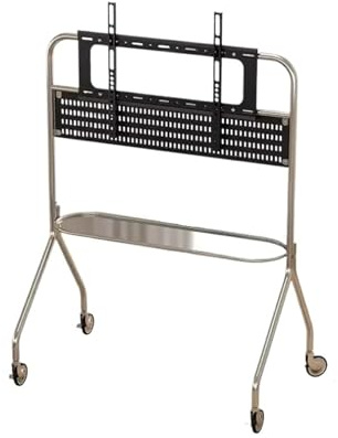 Portable Universal TV Stand on Wheels, Stainless Steel Floor Mount for 32-75 Inch TVs, Stylish Veal Rack for Living Room & Bedroom, Modern Mirror Finish Design