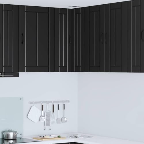 Mazoravella Geschirrspülerfront Lucca Schwarz 57 x 57 x 80 cm Holzwerkstoff Küchenfront für Geschirrspüler Einbau Küchenschrank Innenbereich modernes Design langlebig