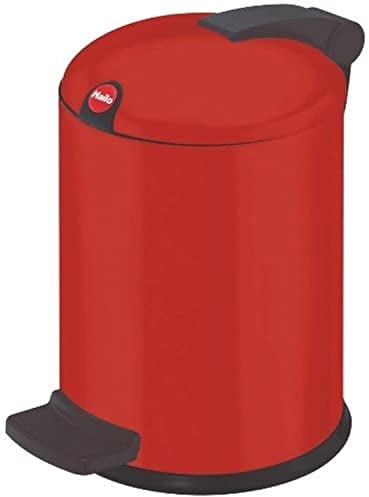 Hailo Design S, Mülleimer aus Stahlblech, 4 Liter, leise und dicht schließender Deckel, breites Fußpedal, made in Germany, 0704-059