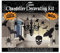 Amscan 248678-55 - Deko-Set Glitzer-Kronleuchter, 17-teilig, aus Papier und Folie, 9,1 bis 60,9 cm, Halloween, Horror-Party, Motto-Party, Schwarz