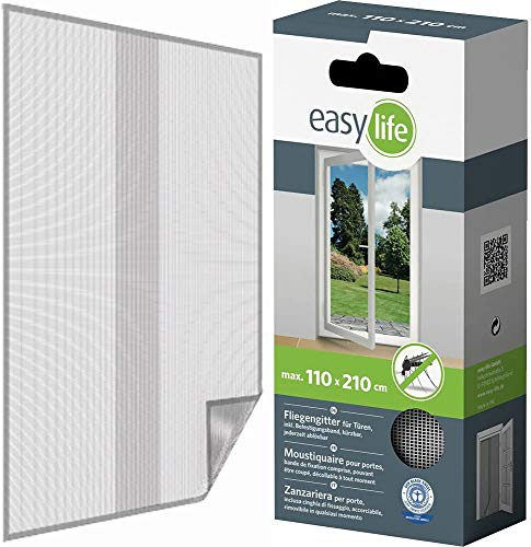 Fliegengitter für Türen mit Klettband 110 x 210 cm anthrazit