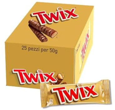 Twix Schokoladen-Riegel 25 x (2x 25g) Karton