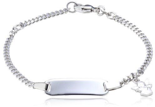 XAANA Baby/Kinder ID-Armband 14 cm mit Engelchen aus 925er Sterlingsilber AMZ0188