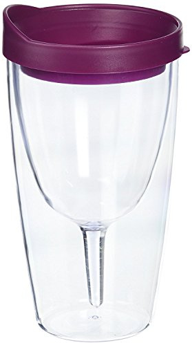 Southern Electronics – Lote de 2 Vino 2 Go. Aislante Vino Doble Pared acrílico Vaso de Vino con Merlot Bebida a través de Tapa, 16-Ounce