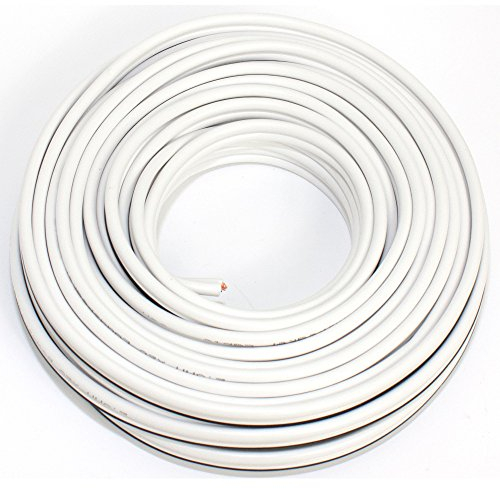 Cable de Altavoz (2 Cables de Audio de 2,50 mm2), Cable de Caja 2,50mm2-10m Blanco