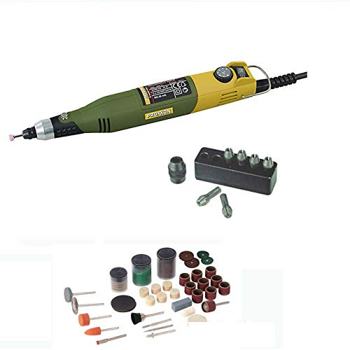 PROXXON Multitool MICROMOT 230 /E Set mit elektronischer Drehzahlregelung und kugelgelagerter Spindel - inklusive 6-tlg. PROXXON Spannzangensatz und 105-tlg. SILVERLINE Zubehörset