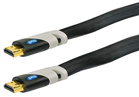SCHWAIGER -HDMF15 533- High-Speed-HDMI-Kabel mit Ethernet/ 1,5 m/HDMI Stecker > HDMI Stecker/Flachkabel/Ultra HD, 4K, 3D, 18 Gbit/s/schwarz
