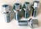 Set of 5 alloy wheel bolts M14 x 1.5 thread 27mm long, radius seat, 17mm Hex suitable for Audi