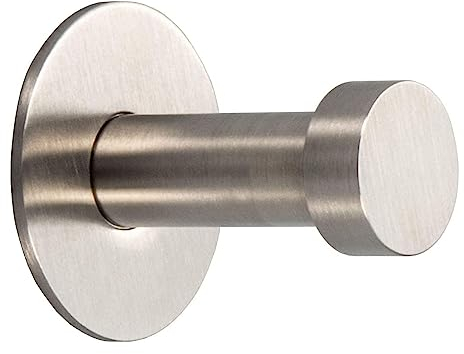 Gedotec Garderobenhaken Edelstahl Kleiderhaken Tür - Garderobe & Wand-Montage - UP-25 | Tiefe: 32 mm | Edelstahl matt gebürstet | Haken für verdeckte Befestigung | 1 Stück - Wandhaken mit Schrauben