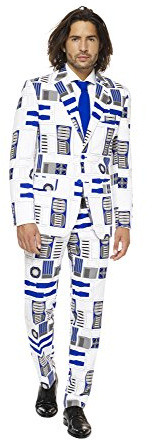 Opposuits STAR WARSTM Men's Suit - Official R2-D2TM Costume Comes With Pants, Jacket and Tie, R2-d2TM, 52