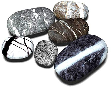 6-teiliges Set Big Giant Cobblestone Boden Spielmatte Abdeckung Kissenbezug Rock Life Kissen Haustier Bodenmatte Dekoration Umarmung Kissenbezug Zufällige Kombination.