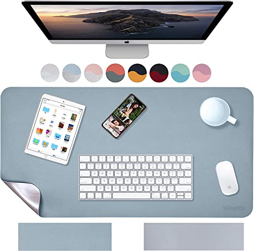 Weelth Schreibtischunterlage, Tischunterlage, Multifunktionales Office Mousepad, PU Leder doppelseitig Unterlage Schreibtisch für Bürooder Heimbereich