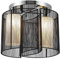 HOMCOM Deckenlampe vintage Deckenleuchte 2 flammig Deckenlicht Lampe 2 x E27-Fassung Schwarz Ø47,5 x 33H cm (Ohne Glühbirnen)