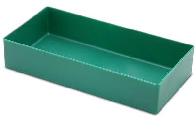1a-TopStore 10 Stk. Einsatzkästen Einsatzboxen Schubladen-Einsatzkasten Sortierboxen, 32 Größen, 5 Farben (grün, 198x99x40 mm)