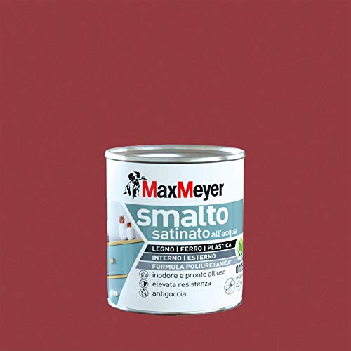 Maxmeyer Smalto All'Acqua Poliuretanico Satinato Rosso Veneziano 0,125 L