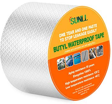 Butyl Sealant Tape 10cm Width X 10m Length, Upgraded Leak Proof Waterproof Butyl Duct Strip for RV Repair, Window, Boat Sealing, Glass, Sun Room, Glazed Tile, EPDM Roof Patching, Silver