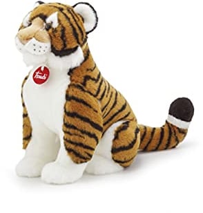 Trudi Tigre Bruce Tigre Mascotte Peluche, Regalo di Natale e Compleanno. | 17x31x24cm Taglia M | Animali Esotici Tropicali | Modello 27137