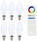 lighteu®, 6x 4W E14 Milight Miboxer Kerzenlampe WiFi 2.4G RF Fernbedienung RGBCCT LED Lampenlichter mit 8 Zonen Fernbedienung (6X fut108 + fut089)