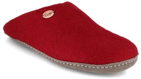 WoolFit Tibet offene Filzpantoffeln ohne Fersenrand zum schnellen Rein- und Rausschlüpfen, Gr. 35-48