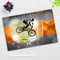 Schreibtischunterlage für Kinder – “Mountainbike orange“ – aus erstklassigem Vinyl (Kunststoff) – 60 x 40 cm – Rutschfeste Schreibunterlage – Made in Germany