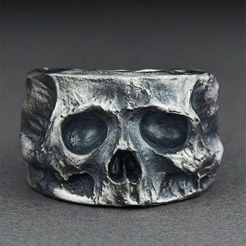 Unregelmäßiger Punk coolen Tod Schädel Ring für Männer Einzigartige Vintage Muerte Schädel Ringe Rock Biker Schmuck Geschenk Kunst Skeleton Ringe Männlich