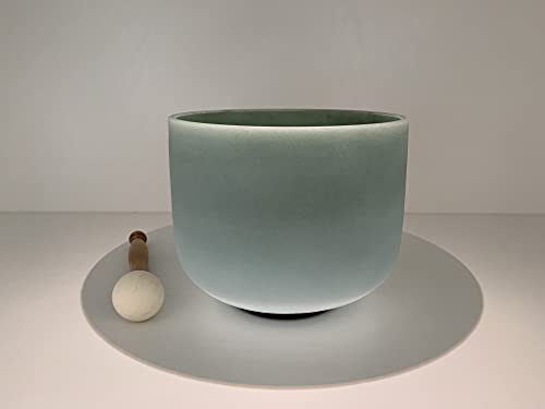 Turquoise Gemstone Fusion Crystal Singing Bowl G Throat Chakra 10 inch with Free Suede Striker and O ring