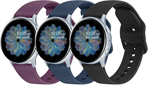 Fook 3 Pack Correa Compatible con Samsung Galaxy Watch Active 2 40mm 44mm, 20mm Pulseras de Repuesto para Galaxy Watch 3 41mm / 42mm / Gear S2 Classic/Galaxy Watch 4/4 Classic