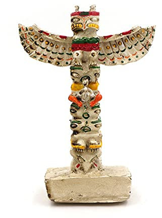 Amerikanische indische Totemstange Statue Reptilientank Terrarium Dekorationen Dekor Indianer Stamm Clan Skulptur Kultur Eidechse Spinne Tanks Figur Dekor Ornament Aquarium Beige