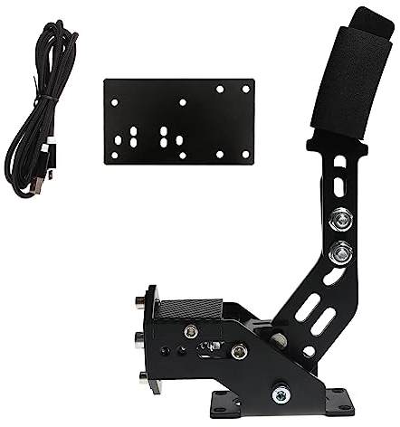 Dardoo 16Bit PC USB Handbrake with Clamp,Sim Racing Games Handbrake Multi-hole Adapter Plate Hall Sensor for Euro Truck Simulator/Assetto Corsa/DIRT.etc Only PC Windows System