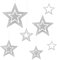 Oblique Unique® Sterne zum Aufhängen 7er Set Glitzer Stern Deckenhänger Deko für Weihnachten Advent und Winter Dekoration Weihnachtsdeko (Stern - Silber)