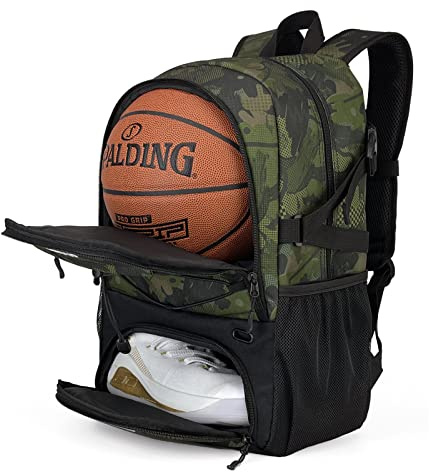 GRANDUP Basketball Backpack with Ball and Shoes Compartment Fit Volleyball, Soccer, Swim, Gym, Travel, and School, Large Capacity Sports Training Equipment Bags