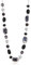 FULU AUTUMN Long Collier de Perles en Pierre pour Femmes Collier de Chaîne en Argent avec Cristaux de Verre Bijoux de Mode Cadeau Noël pour Maman(10-Black)
