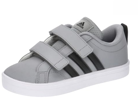 adidas VS Pace 2.0 Hook And Loop Shoes Kids, Scarpe da Ginnastica, Grey Three/Core Black/Cloud White, 34 EU