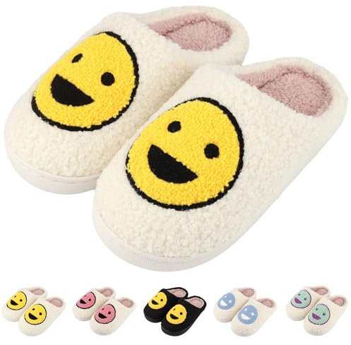 QZCEO Girls Boys Slippers Kids Warm Plush House Slippers Children Winter Soft Comfortable Fluffy Indoor Outdoor Shoes White 13/13.5 UK Child
