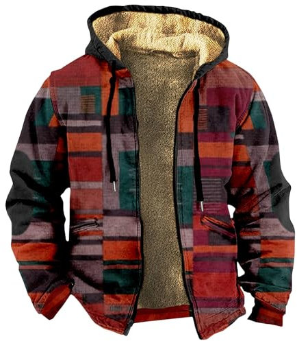 KONG JIMFAN Jacke Herren Jeansjacke Braut Motorrad Jacke College Jacken Männer Sweatjacke Herren Herren Jacke Winter Decken Pullover Leichte Fahrradjacke Herren Herren Winterjacke(Red,XL)