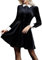 Fulidngzg Karneval Kostüm Damen Peter Pan Kragen Schwarzes Kleid Weihnachtsfeier Outfit Fasching Cosplay Addams Family Gothic Uniform Academy Erwachsene Karneval Kostüm Wednesday Kleid