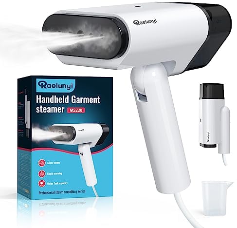 Raelunyi Clothes Steamer, Iron Garment Steamer for Clothes - Foldable and Portable Handheld Steamer Clothing, Ideal for Home, Travel and Office, Quick at Removing Wrinkles
