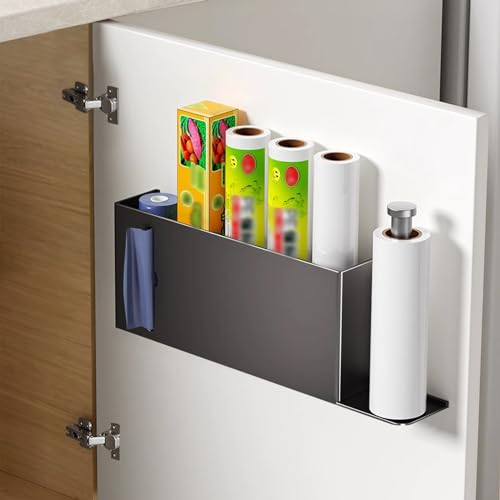 Yiomxhi Boîte de Rangement pour Porte D'armoire de Cuisine, Étagère Organisation Murale Adhésive pour Salle de Bains Réfrigérateur Petits Objets