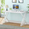 Mudmasa Schreibtische, Computertisch, Latop-Tisch, Industrie Design, Studiertisch, für Studium, Büro, Schlafzimmer, 140 x 60 x 75.5 cm, Weiß