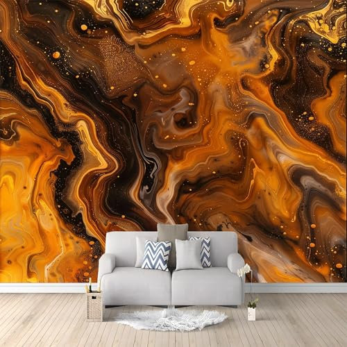Photo Wallpaper Marble Orange 400x280 cm Non-Woven Murals Wall Papers, 3D Large Poster Mural Bedroom Living Room Sofa TV Backdrop Wall Murals Wallpaper