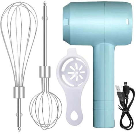 znutc Electric Hand Mixer Egg Beater - Lightweight Personal Electric Mixer,Handheld Egg Beater, Powerful Electric Kitchen Hand Mixer, Wireless Kitchen Accessories for Cooking