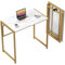 GreenForest Kleiner Schreibtisch Klappbar 100 x 48 cm, Keine Montage Erforderlich Schreibtisch Klappschreibtisch, Home Office Klappbarer Schreibtisch, Gold