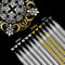 12 Stück Weiß Gold Silber Gelstift Set, 0.8mm Weiß Highlight Skizzieren Stifte, Künstler Weiße Gelstifte Highlighter Stift, Wasserfest Weißer Stift zum Zeichnen, Highlight Gel Tintenstift für DIY