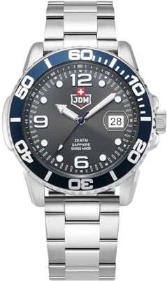 Jacques Du Manoir Millitary Herren Analog Uhr mit Edelstahl Armband JDM-WG020-01