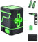 Laser Level, Small Green Laser Level, ±4° Self Leveling Horizontal and Vertical Cross Line, Adjustable Brightness, Waterproof and Dustproof, Batteries and Carrying Pouch Included