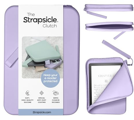 Strapsicle Pochette en silicone pour Kindle et liseuses électroniques – Sac multifonction pour téléphone, portefeuille et clés – Compatible avec Kindle de 6, Kobos, Nook, Paperwhite 6,8, iPad Mini 6