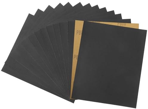 STEBRUAM 15 Sheets Sandpaper 800 Grits Wet and Dry Polishing for Cars Metals Walls Wood Furniture,Sand Paper 9x11 Inch
